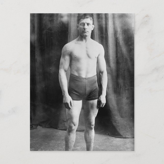 Carte Postale Lutteur des Balkans Yussif Hussane, 1915 (Devant)