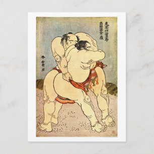 Carte Postale Lutteurs de Hokusai Sumo