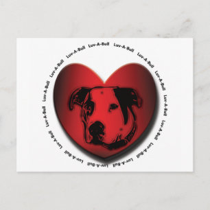 Carte Postale Luv-A-Bull American Bulldog Pit Bull Heart