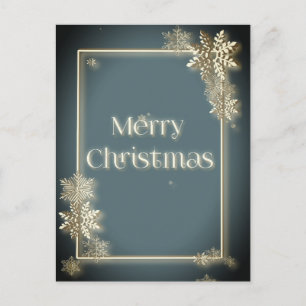 Carte Postale Luxe Joyeux Noël avec cristaux de neige