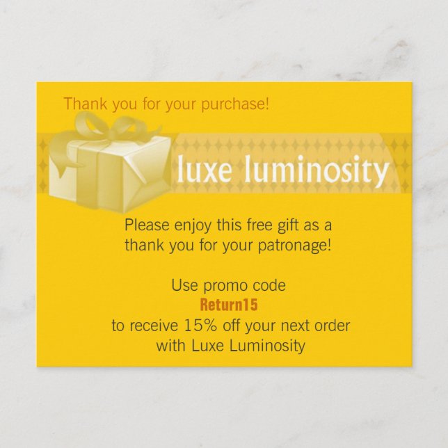 Carte Postale Luxe Luminosité (Devant)