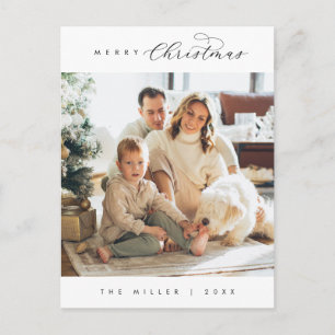 Carte Postale Luxe Moderne, Photo de Famille Noël la Plus Joyeus
