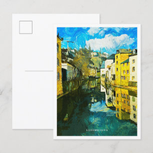 Carte Postale Luxembourg Beau paysage de peinture à huile