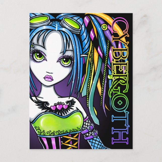 Carte postale Luxie Rainbow Cyber Goth Fairy (Devant)