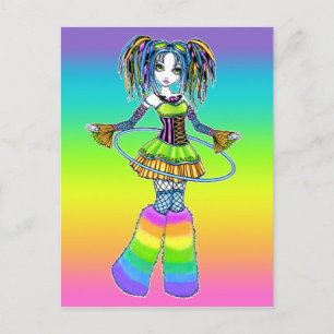 Carte postale "Luxie" Rainbow Cyber Goth Hula Hoop