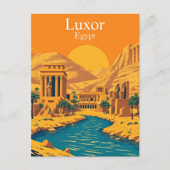 Carte Postale Luxor, Vintage voyage égyptien (Devant)