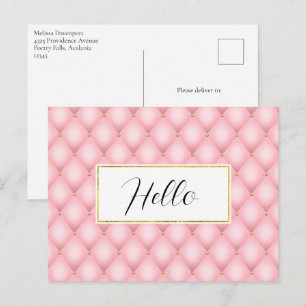 Carte Postale Luxueux Motif en diamant verni rose