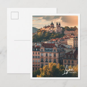 Carte Postale Lyon France Art Voyage célèbre place