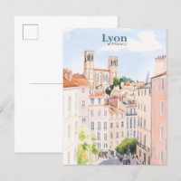 Lyon France Gouache Illustration Voyage
