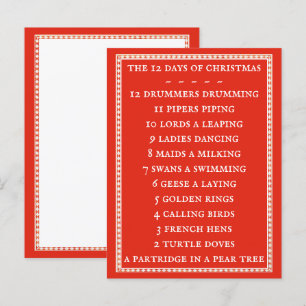 Carte postale LYRICS II 12 JOURS / Rouge