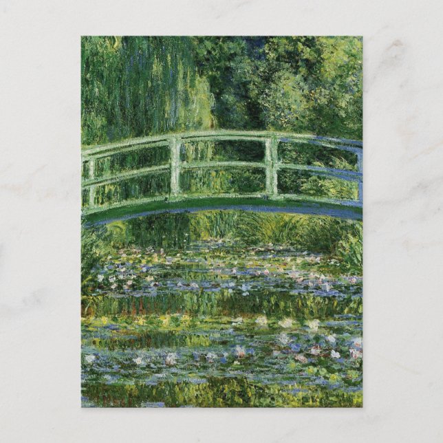 Carte Postale Lys à eau Claude Monet et pont japonais (Devant)