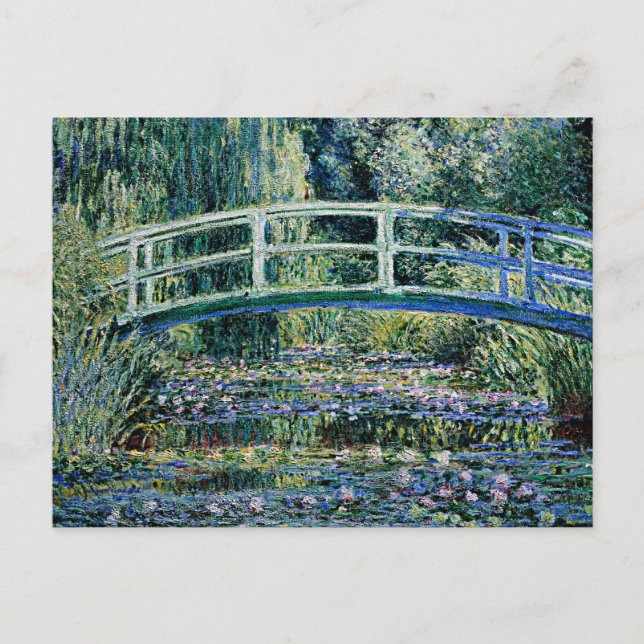 Carte Postale Lys d'eau et pont japonais (Devant)