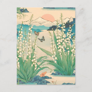 Carte Postale Lys japonais de la vallée Fleur du mois de naissan