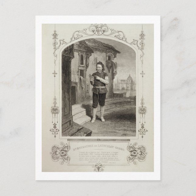 Carte Postale M. Buckstone en tant que Lancelot Gobbo, Acte II S (Devant)