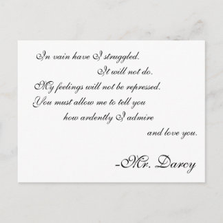 Carte Postale M. Darcy Line