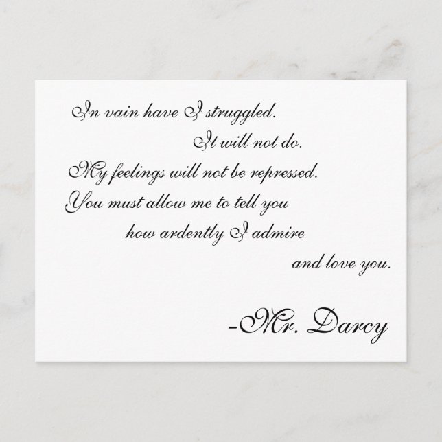Carte Postale M. Darcy Line (Devant)