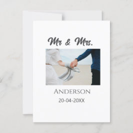 Carte Postale M. & Mme ajouter nom de famille date année mariage
