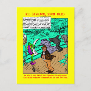 Carte Postale M. Skygack observe les passagers malades du mal de