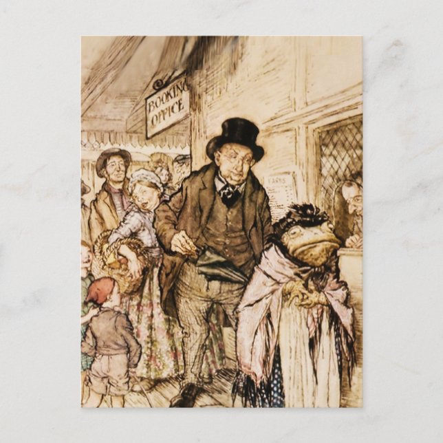 Carte Postale M. Toad achète un billet d'Arthur Rackham (Devant)