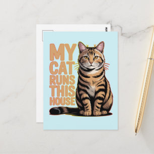 Carte Postale Ma citation drôle d'amour de chat