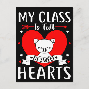 Carte Postale Ma Classe Est Pleine De Coeurs Sucrés Valentine
