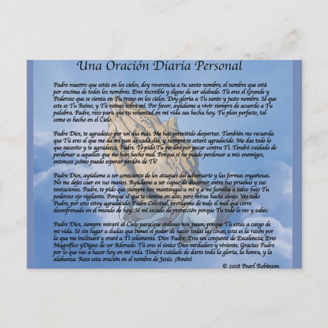Carte Postale Ma collection quotidienne de prières en espagnol (Devant)