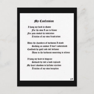 Carte Postale Ma confession