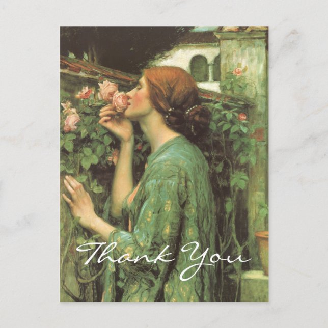 Carte Postale Ma douce Rose de Waterhouse (Devant)