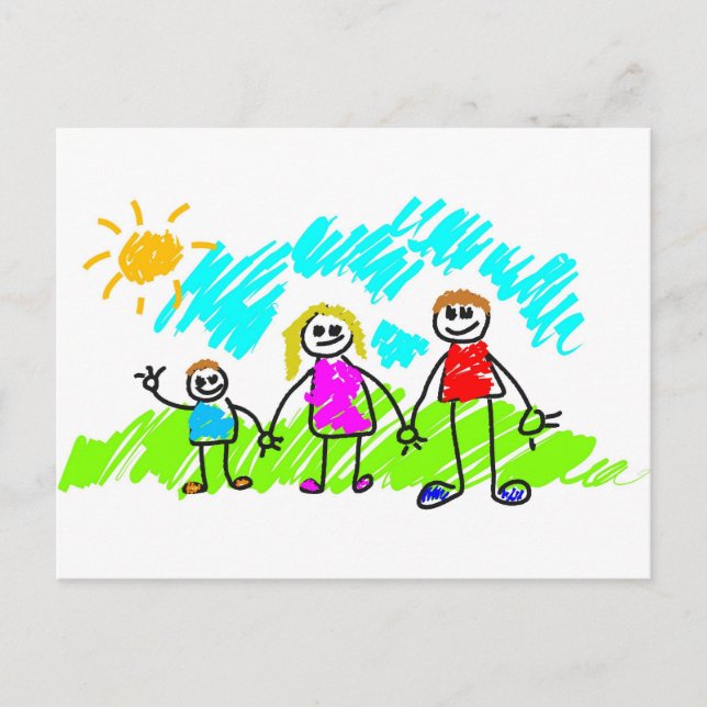 Carte Postale Ma famille (Devant)