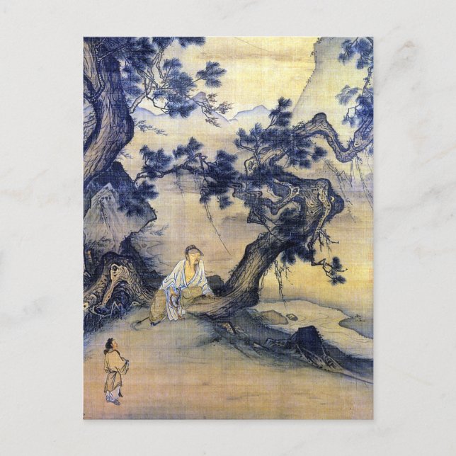 Carte Postale Ma Lin écoute tranquillement le vent dans le pin (Devant)