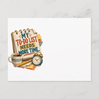 Carte Postale Ma liste de tâches a besoin de plus de temps – drô