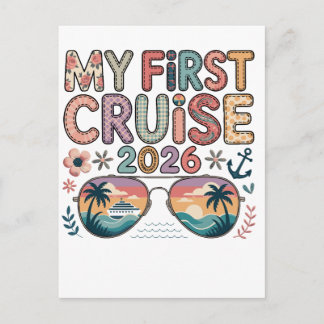 Carte Postale ma première croisière 2026, cadeau de croisière, v