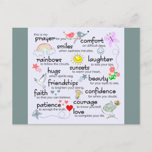 Carte Postale Ma Prière Pour Vous   Bleu