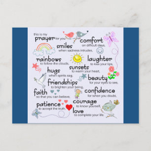 Carte Postale Ma Prière Pour Vous   Bleu classique