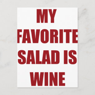 Carte Postale ma salade préférée est le vin