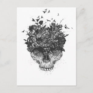 Carte Postale Ma tête est une jungle (noir et blanc)