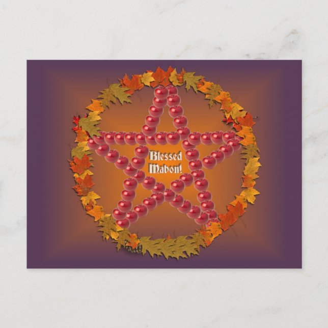 Carte Postale Mabon Pentacle (Devant)