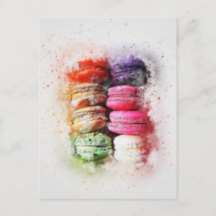 Carte Postale Macaron de pâtisserie coloré Abstrait