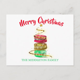 Carte Postale Macarons colorés des fêtes de Noël