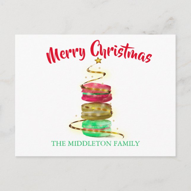 Carte Postale Macarons colorés des fêtes de Noël (Devant)