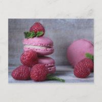 Macarons et framboises