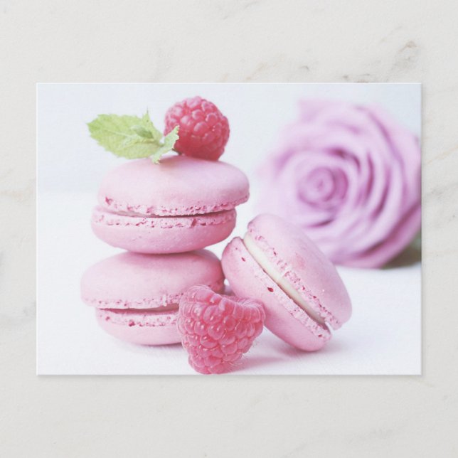 Carte postale Macarons Rose (Devant)