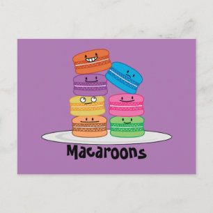 Carte Postale Macaroon Macarons Cookie dessert sucré français