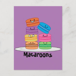 Carte Postale Macaroon Macarons Cookie dessert sucré français