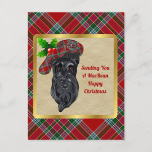 Carte postale MacBean Clan Badge & Tartan Christma