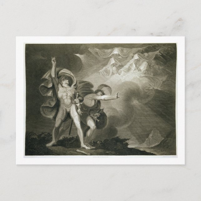 Carte Postale Macbeth, Banquo et les trois sorcières sur la sant (Devant)