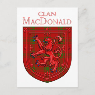 Carte Postale MacDonald of Sleat Tartan Scottish Plaid Lion Ramp
