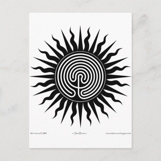 Carte Postale Machine de cuisine : Sun Burst ; Labyrinthe #4 (Devant)