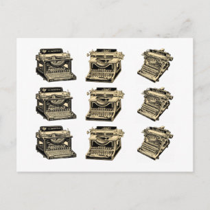 Carte Postale Machines à écrire vintage