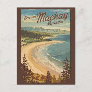 Carte Postale Mackay Australie Illustration Voyage Art Vintage